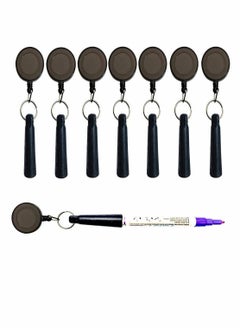 Y&D Retractable Pen Reel, Elastic Silicone Pencil Holder, Duty Pull Pen, 8 Pcs  - Image 1