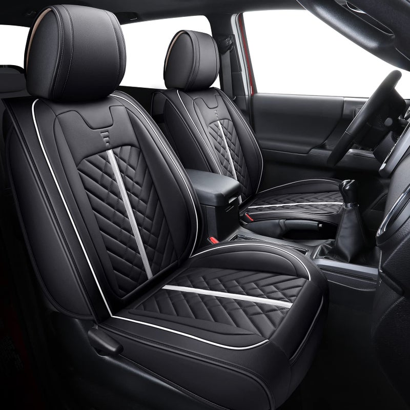 Tomatoman Toyota Tacoma Seat Covers Compatible with 20052022 2023 2024 2025 Truck Access Crew Double Cab TRD Offroad SR5 V6 Car CushionsFull SetBlackWhite