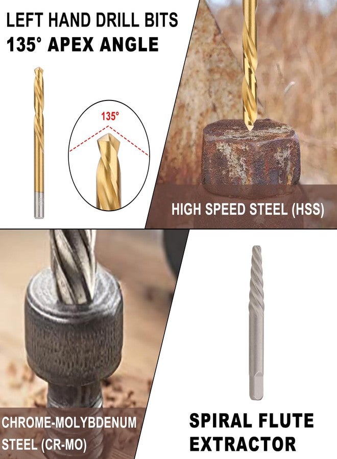 Hromee 49PCS Screw & Bolt Extractor and Left Drill Bit Set, Easy Out Extractor Set for Broken Nuts Bolts and Stripped Screw - Image 3
