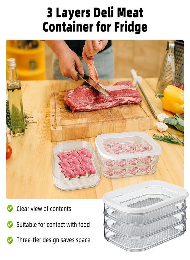 Abnaok Deli Meat Container for Fridge, Bacon Lunch Meat Container for Refrigerator, Meal Prep Containers, Stackable Food Storage Boxes with Lid for Cold Cuts, Salami, Deli, Lunch Meat, BPA Free, 18.6oz - Image 3