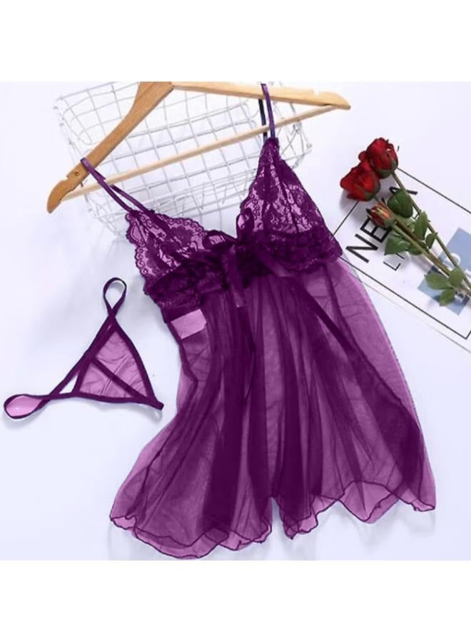 Ladies Solid Sling Dress Nightwear Sleepwear