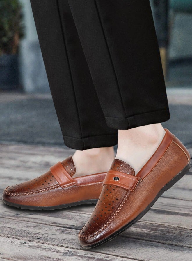Men's Casual Slip-on Leather Shoes Classic Men Office Business Dress Loafers