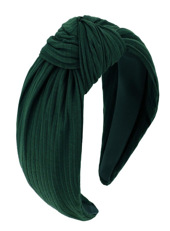 YISSION Wide Knotted Headbands for Women Non Slip Head Band Green Headband Fashion Top Knot Hairband Hair Accessories for Women Girls - Image 1