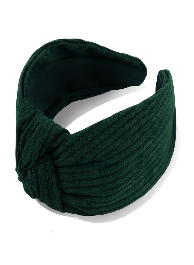 YISSION Wide Knotted Headbands for Women Non Slip Head Band Green Headband Fashion Top Knot Hairband Hair Accessories for Women Girls - Image 3
