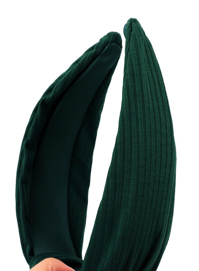 YISSION Wide Knotted Headbands for Women Non Slip Head Band Green Headband Fashion Top Knot Hairband Hair Accessories for Women Girls - Image 4