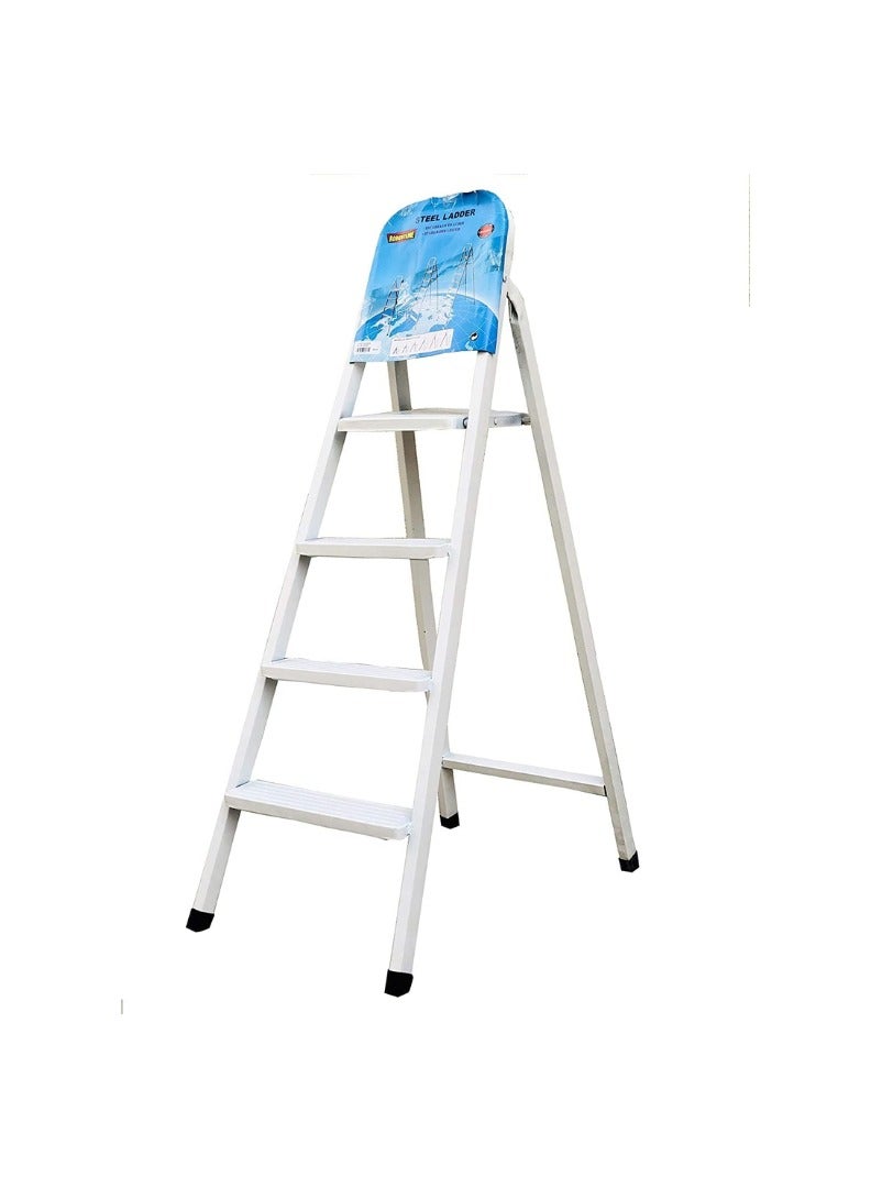 KNP KNP White Heavy Duty Steel Ladder (4 Step) is engineered for both professional and home use, delivering exceptional strength and durability. 