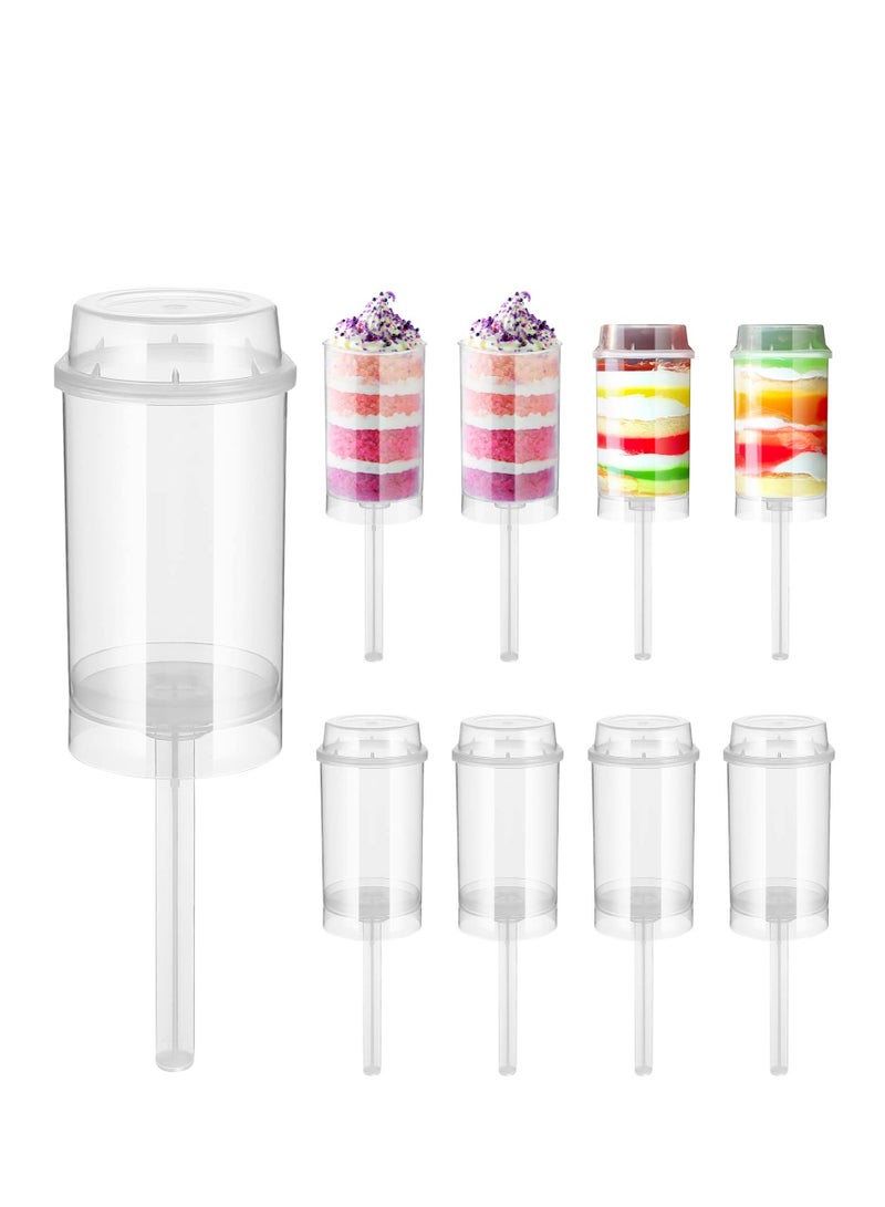 40pcs Clear Push Up Cake Shooter Containers - Round Plastic Cake Molds with Lids for Bakery, Kitchen, and Home Use - Image 1