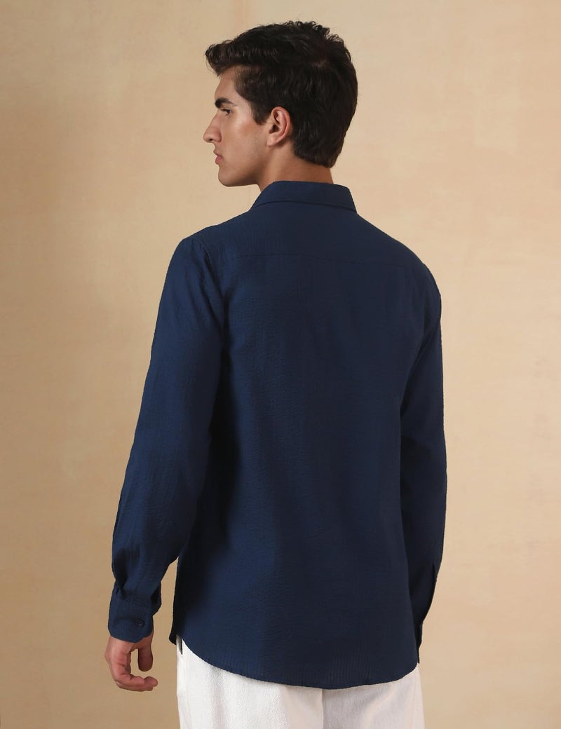 FYLTR Men's Full Sleeve Casual FIT Shirt,Blue Aura, Large - Image 2