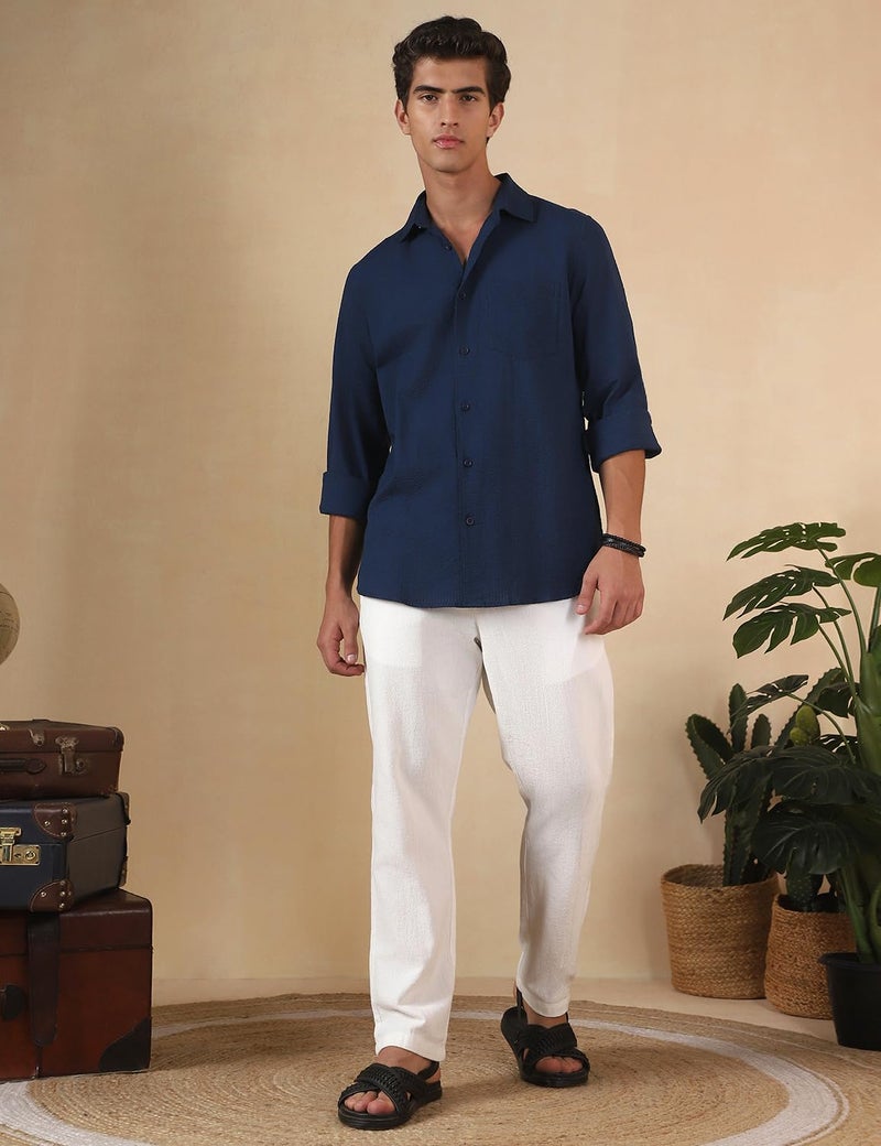 FYLTR Men's Full Sleeve Casual FIT Shirt,Blue Aura, Large - Image 3