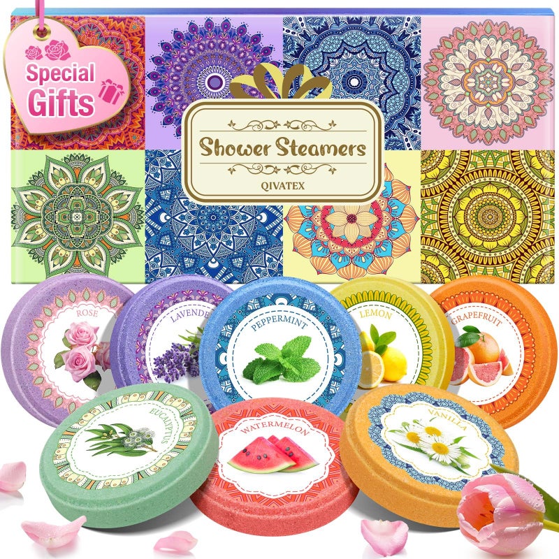 Qivatex Shower Steamers Aromatherapy, Easter Baskets Stuffers Gifts for Her, Birthday Gifts for Women Wife Mom Teen Girls, SPA Relaxation Shower Bombs, Bath Bombs Cosmetic Bath Salts - Image 1