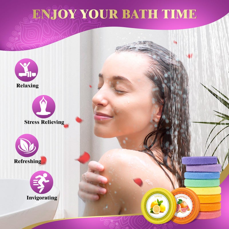 Qivatex Shower Steamers Aromatherapy, Easter Baskets Stuffers Gifts for Her, Birthday Gifts for Women Wife Mom Teen Girls, SPA Relaxation Shower Bombs, Bath Bombs Cosmetic Bath Salts - Image 3