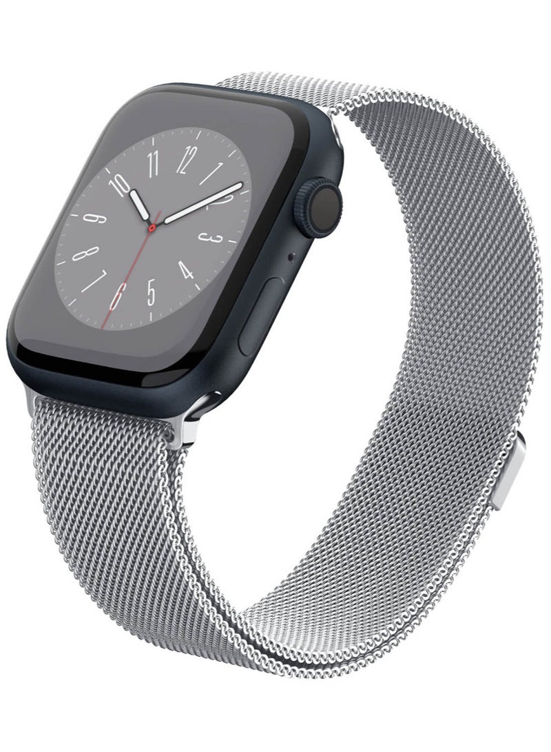 Spigen Metal Fit Apple Watch Band for Apple Watch Ultra 3/2/1 49mm, Series 11/10 46mm, 9/8/7 45mm, SE3/SE2/SE/6/5/4 44mm, 3/2/1 42mm Milanese Band Strap - Silver - Image 2