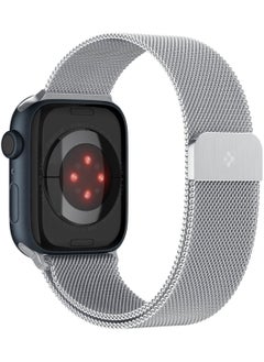 Spigen Metal Fit Band for Apple Watch Ultra 2 /Apple Watch Ultra (49mm) / Series 9/8/7 (45mm), Series SE2/6/SE/5/4 (44mm) and Series 3/2/1 (42mm) Milanese Band Strap - Silver  - Image 2