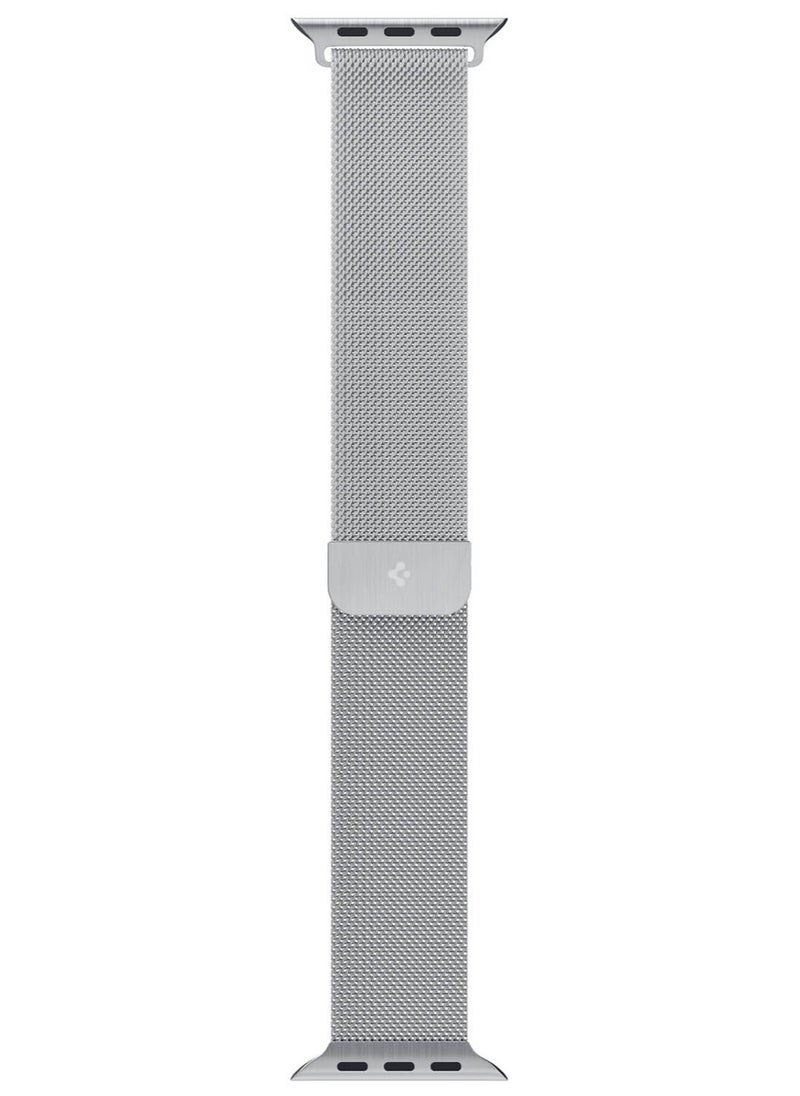 Spigen Metal Fit Band for Apple Watch Ultra 2 /Apple Watch Ultra (49mm) / Series 9/8/7 (45mm), Series SE2/6/SE/5/4 (44mm) and Series 3/2/1 (42mm) Milanese Band Strap - Silver  - Image 4