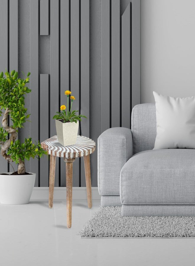 Crocon Side Table - Small End Table for Living Room, Bedroom, Office, Patio, Nightstand, Coffee Table, Wood Stool for Plants, 11.7x12.5 Inch - Image 5