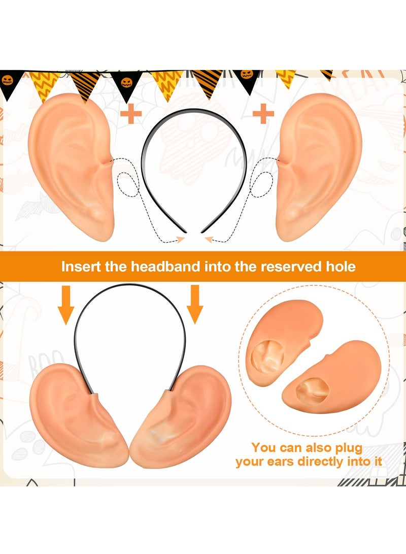 SOLARAE Oversized Jumbo Fake Ears, Big Ears Headbands for Party Decorations/Cosplay Costume/Party Props/Masquerade Accessories Oversized Fake Ears for Adults Kids - Image 4