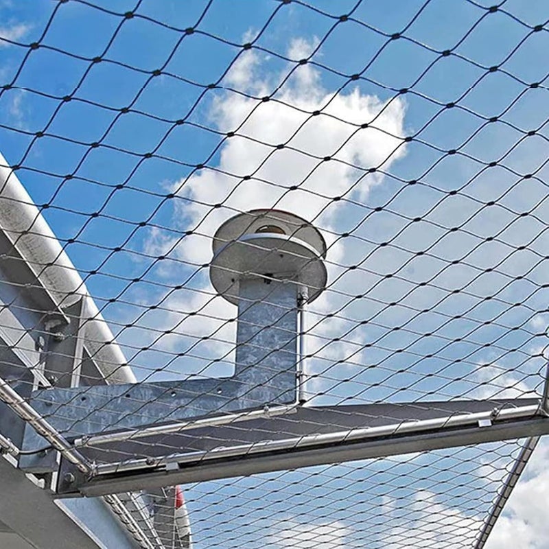 Stainless Steel Rope Wire Mesh 304 Stainless Steel Rope Net, Balcony Stair Wire Rope Durable Barrier Fence, Garden Playground Protection Net for Zoo Cage Fence, Balcony, Stair(2x8m) - Image 1