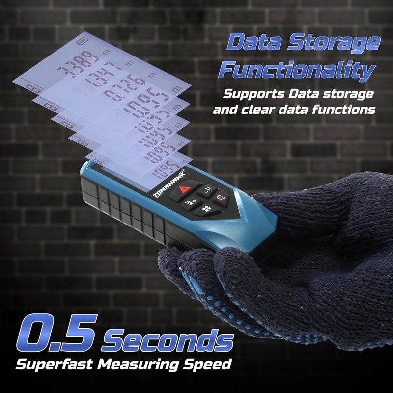 Tomahawk ® TFR-0800 LT Laser Distance Meter MC 80m RL THK | 80m/260ft Range with Backlit LCD | IP54 Waterproof | Versatile Laser Measuring Device | Dust & Water Resistant | GS & CE Certified - Image 4