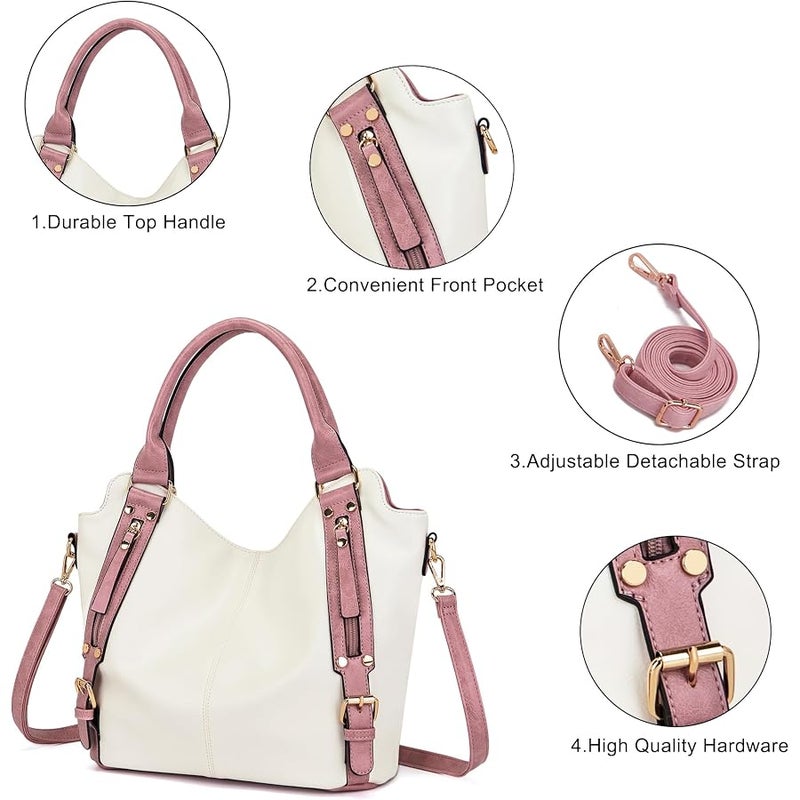 Soperwillton Crossbody Bags for Women Large Hobo Purse PU Leather Shoulder Handbag Ladies Tote Wallet Set 2PCS - Image 5