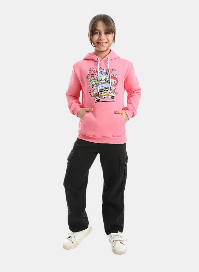 Andora Hooded Printed Front & Back Long Sleeves Hoodie _ Rose - Image 5