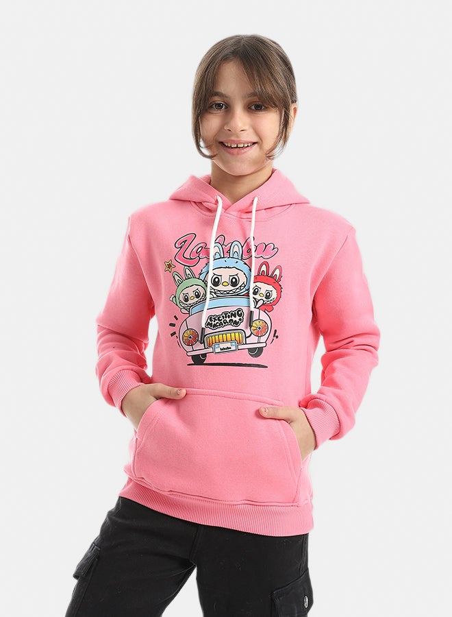 Andora Hooded Printed Front & Back Long Sleeves Hoodie _ Rose - Image 1