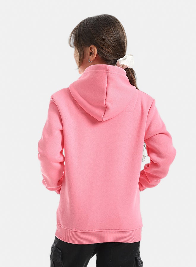 Andora Hooded Printed Front & Back Long Sleeves Hoodie _ Rose - Image 3