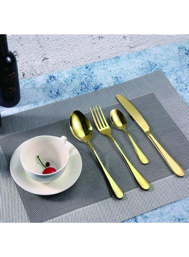 بلومنغ تايم أدوات مائدة من الفولاذ المقاوم للصدأ 24 قطعة هدية مجموعة صناديق ، سكين ستيك الغربية ، شوكة وملعقة مجموعة أدوات المائدة ، أدوات المائدة رف هدية مجموعة صناديق - Image 5