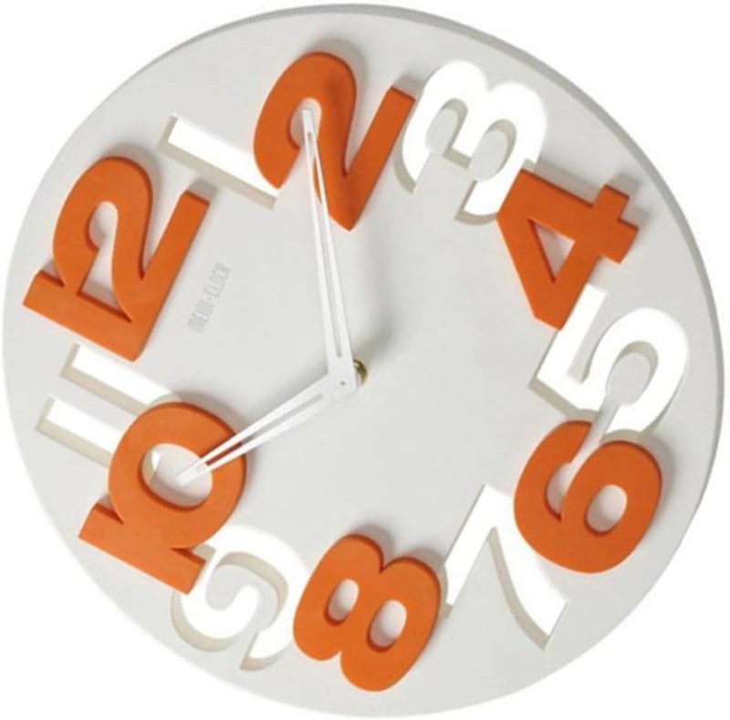 ABOOFAN Hollow Out Big Digit Round Wall Clock White Modern Home Office Decor Plastic Silent Battery Operated Creative Art Clock - Image 1