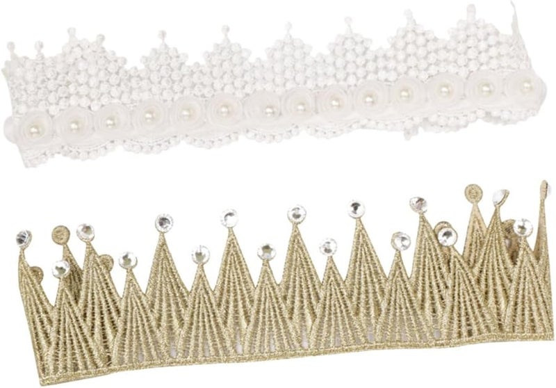 2Pcs Lace Design Elastic Headband For Newborn Baby Girls And Boys Photo Props - Image 1