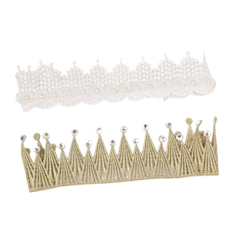 2Pcs Lace Design Elastic Headband For Newborn Baby Girls And Boys Photo Props - Image 2