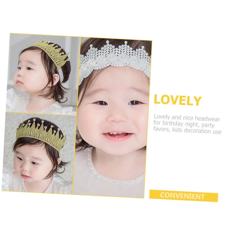 2Pcs Lace Design Elastic Headband For Newborn Baby Girls And Boys Photo Props - Image 4