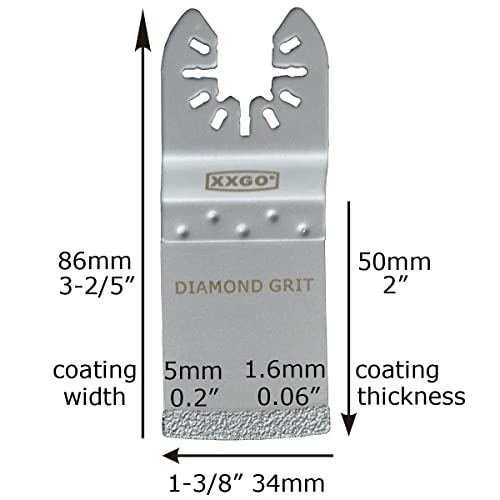 XXGO 4 Pcs Oscillating Multi Tool Diamond Blades for Grout Removal Oscillating Tool Flush Cutting Tile Masonry Diamond Blades Compatible with Bosch Dremel Fein Makita Milwaukee Ridgid Ryobi XG3304D - Image 2