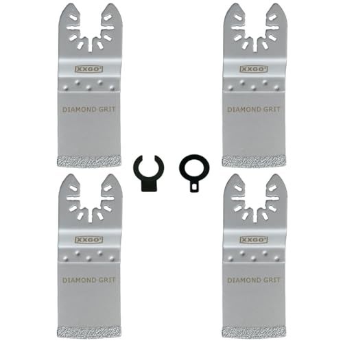 XXGO 4 Pcs Oscillating Multi Tool Diamond Blades for Grout Removal Oscillating Tool Flush Cutting Tile Masonry Diamond Blades Compatible with Bosch Dremel Fein Makita Milwaukee Ridgid Ryobi XG3304D - Image 1