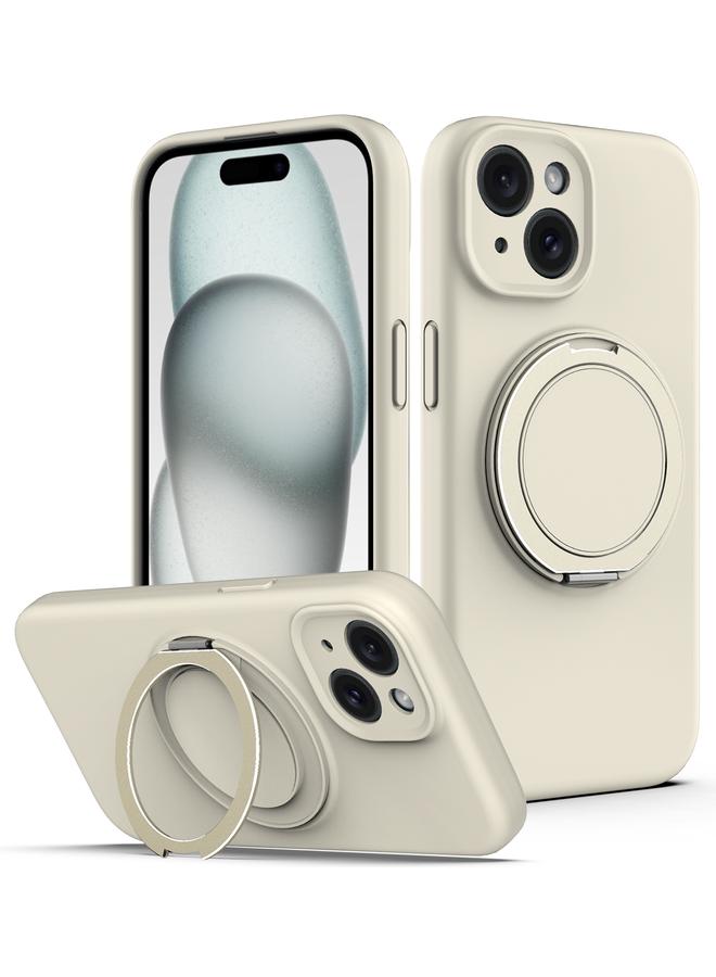 S-TOP Case For iPhone 15 Liquid Silicone MagSafe Phone Case with Rotating Holder - Image 1