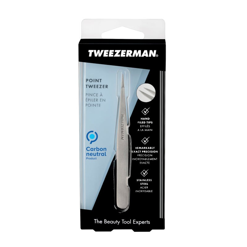 Tweezerman Steel Point Tweezer, Silver, 2 x 6 inches, Modern, Professional Quality for Eyebrow Precision, Facial and Ingrown Hair Removal - Image 5