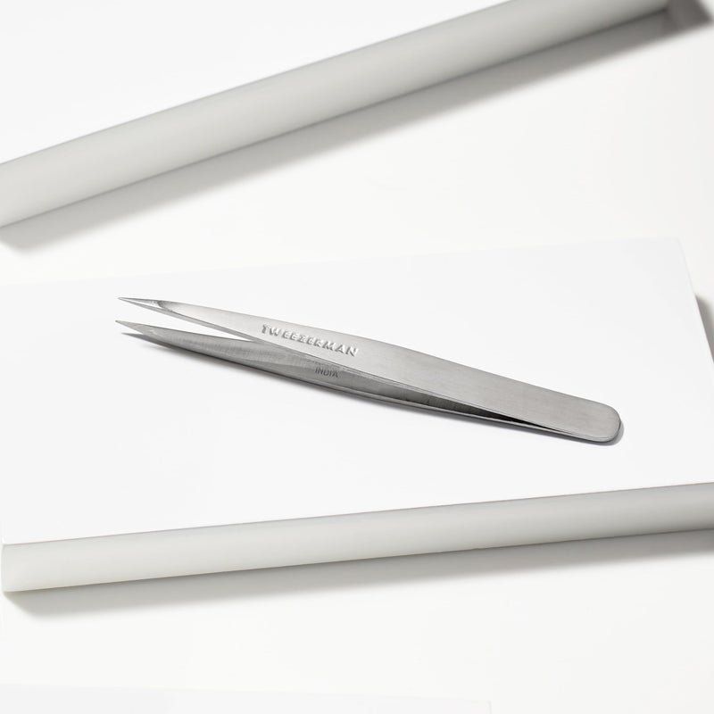 Tweezerman Steel Point Tweezer, Silver, 2 x 6 inches, Modern, Professional Quality for Eyebrow Precision, Facial and Ingrown Hair Removal - Image 4