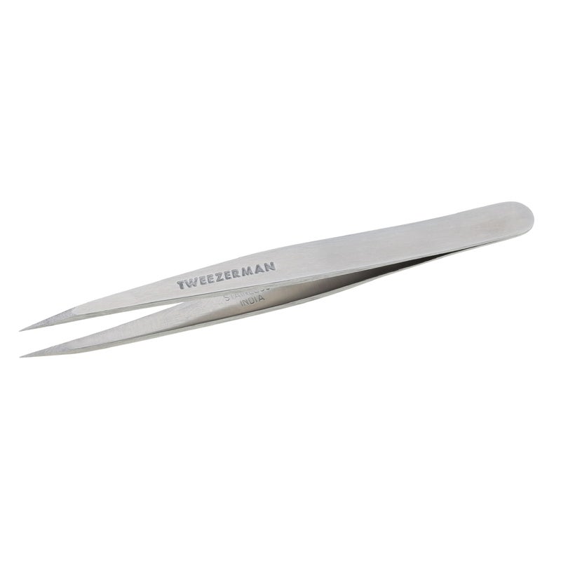 Tweezerman Steel Point Tweezer, Silver, 2 x 6 inches, Modern, Professional Quality for Eyebrow Precision, Facial and Ingrown Hair Removal - Image 1