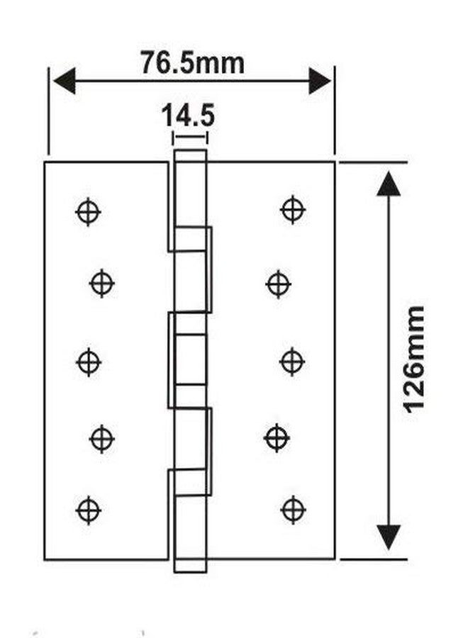 Met Craft Stainless Steel Bearing Door Hinges 5 Inch with Screws Pack of 12 (Silver) - Image 3