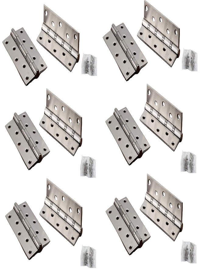 Met Craft Stainless Steel Bearing Door Hinges 5 Inch with Screws Pack of 12 (Silver) - Image 1