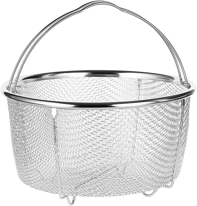 Kruvad Kruvad Mesh Steamer Basket - Stainless Steel Mesh Net Strainer Insert for Pressure Cookers & Pots - Multi-Function for Washing, Frying, Steaming & Cooking Fruits, Vegetables, Pasta & More" - Image 1
