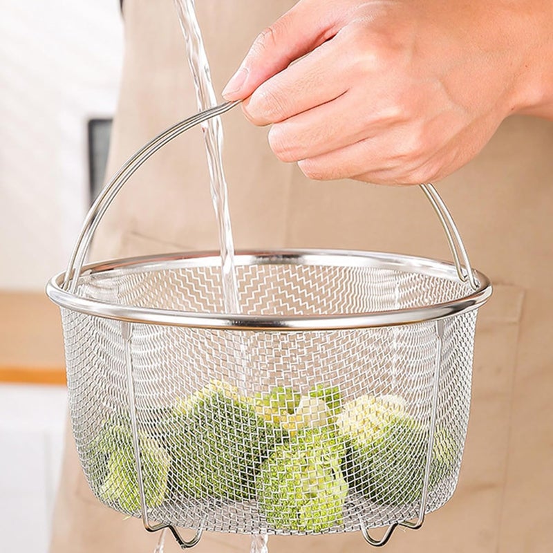Kruvad Kruvad Mesh Steamer Basket - Stainless Steel Mesh Net Strainer Insert for Pressure Cookers & Pots - Multi-Function for Washing, Frying, Steaming & Cooking Fruits, Vegetables, Pasta & More" - Image 4