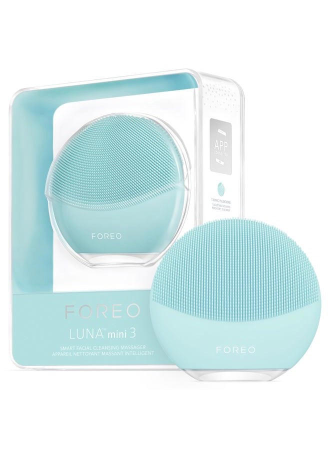 FOREO LUNA mini 3 Ultra-hygienic Facial Cleansing Brush - All Skin Types - Face Massager for Clean & Healthy Face Care - Extra Absorption of Facial Skin Care Products - Waterproof - Mint - Image 1