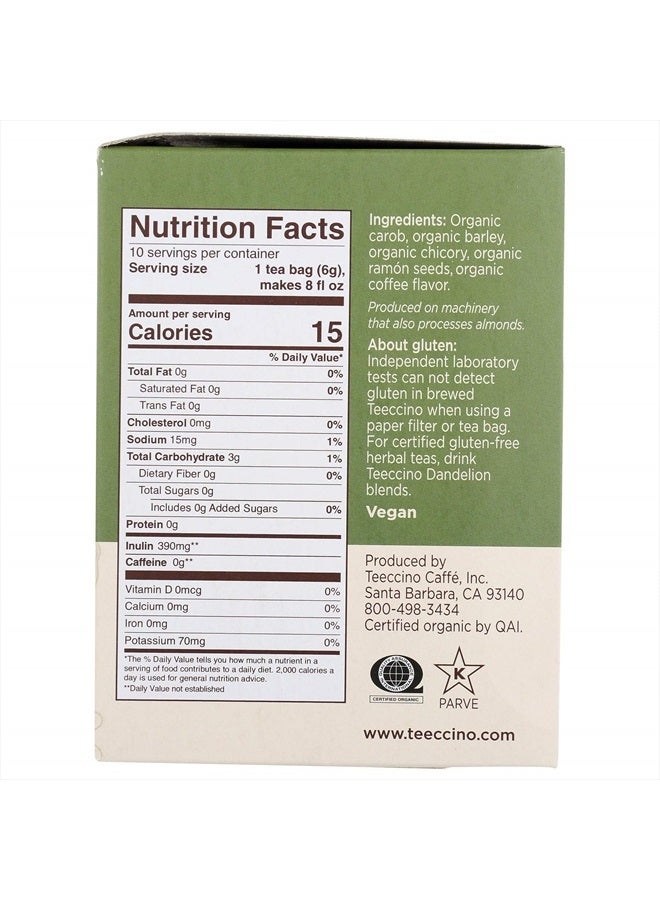 teeccino French Roast Herbal Tea - Rich & Roasted Herbal Tea That's Caffeine Free & Prebiotic for Natural Energy, Coffee Alternative, 10 Tea Bags - Image 2