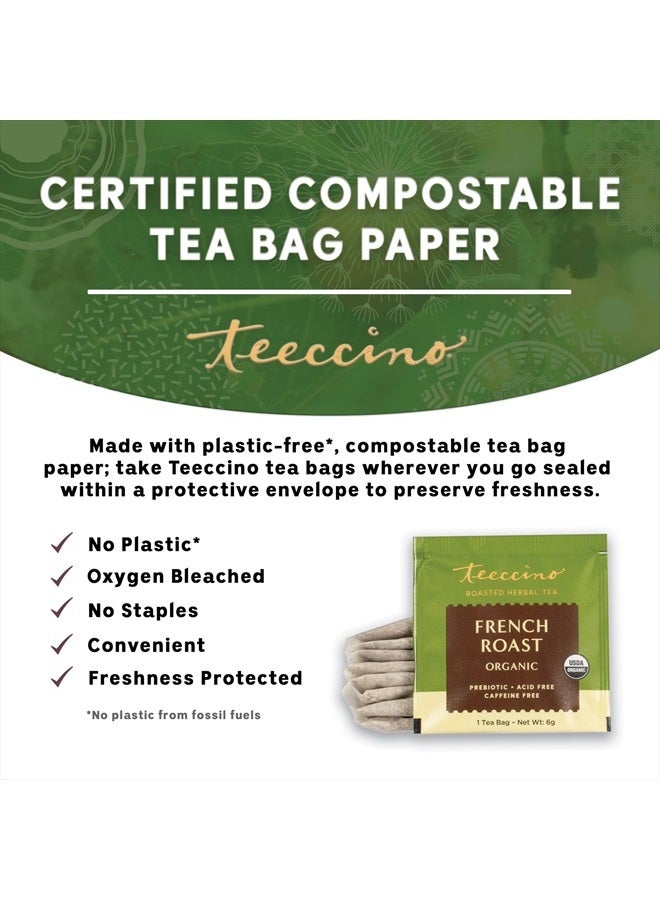 teeccino French Roast Herbal Tea - Rich & Roasted Herbal Tea That's Caffeine Free & Prebiotic for Natural Energy, Coffee Alternative, 10 Tea Bags - Image 3