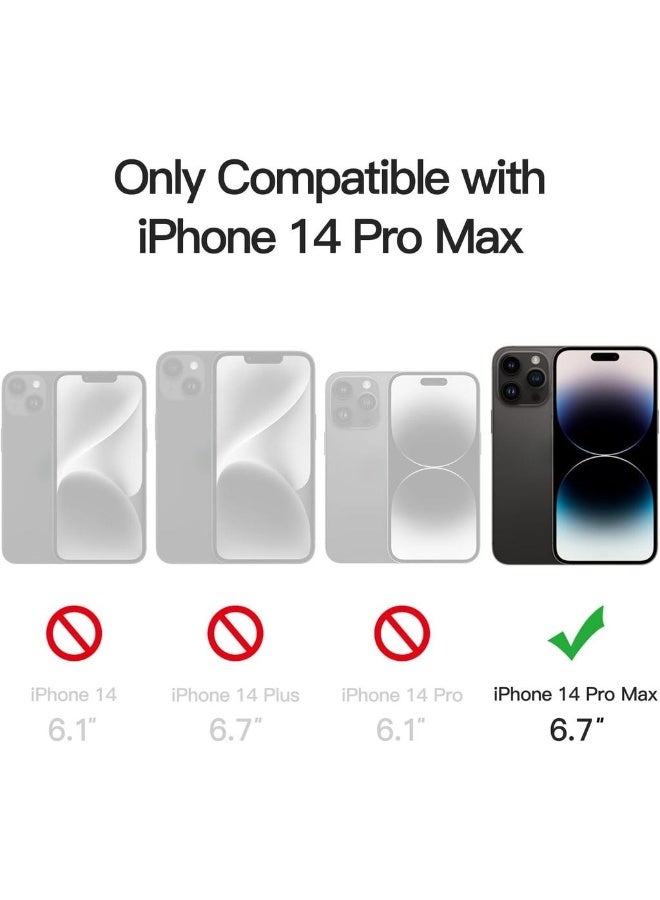 Magnetic Case For IPhone 14 Pro Max 6.7-Inch Compatible With MagSafe Translucent Matte Back Slim Shockproof Phone Cover (Black) - Image 2