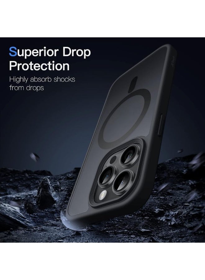 Magnetic Case For IPhone 14 Pro Max 6.7-Inch Compatible With MagSafe Translucent Matte Back Slim Shockproof Phone Cover (Black) - Image 5