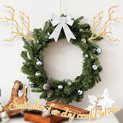 Geosar 13.8 Inch Small Manzanita Branches Plastic Faux Branches Artificial Antler Shaped Tree Branch Decorative Plant Twigs for Home Wedding Table Centerpiece Festival Decors(Glitter Gold,10 Pieces) - Image 4