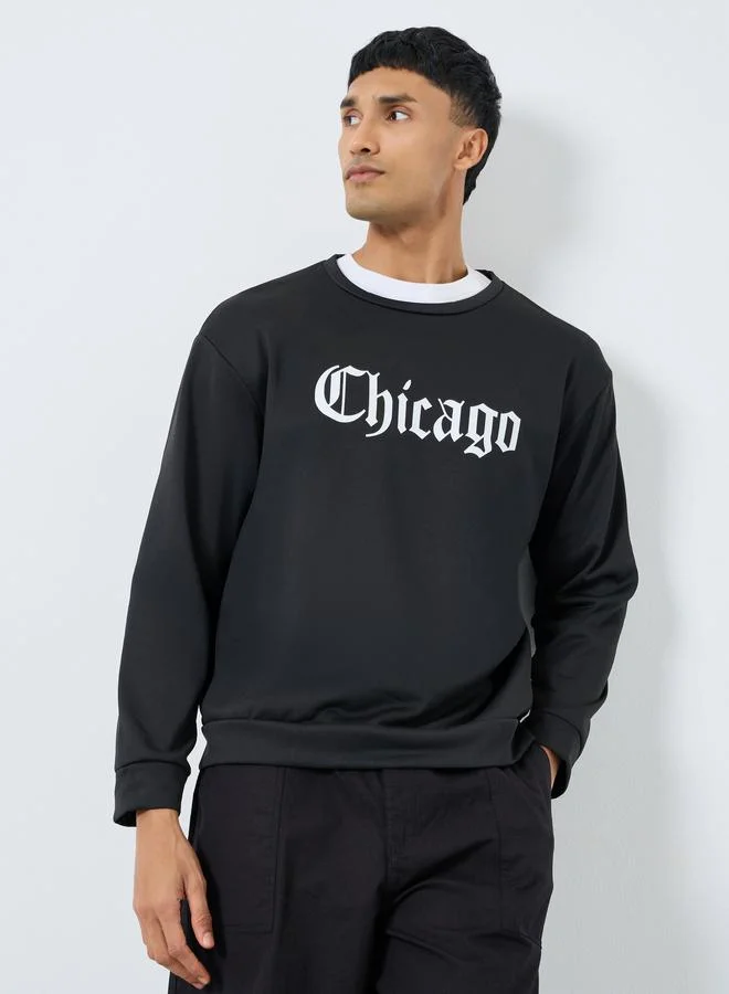 تايك تو سويت شيرت مطبع بطبعة جرافيك