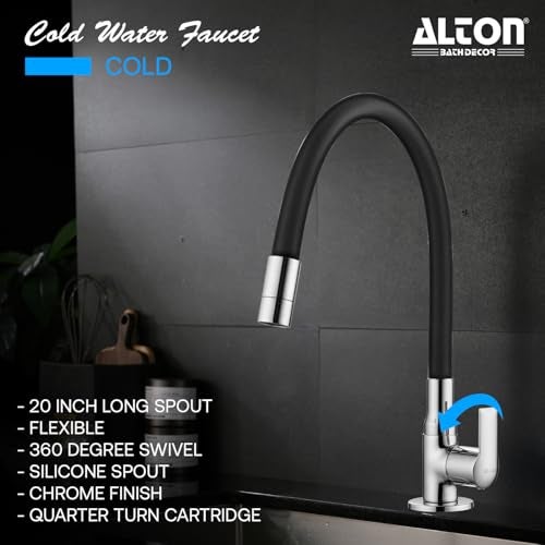 ALTON XNO5055-SF, Swan Neck with Flexible Swivel Spout | Kitchen Sink Tap | Kitchen Faucet | Tap for Kitchen Sink | Taps | Wash Basin Tap | Pillar Tap - Image 3