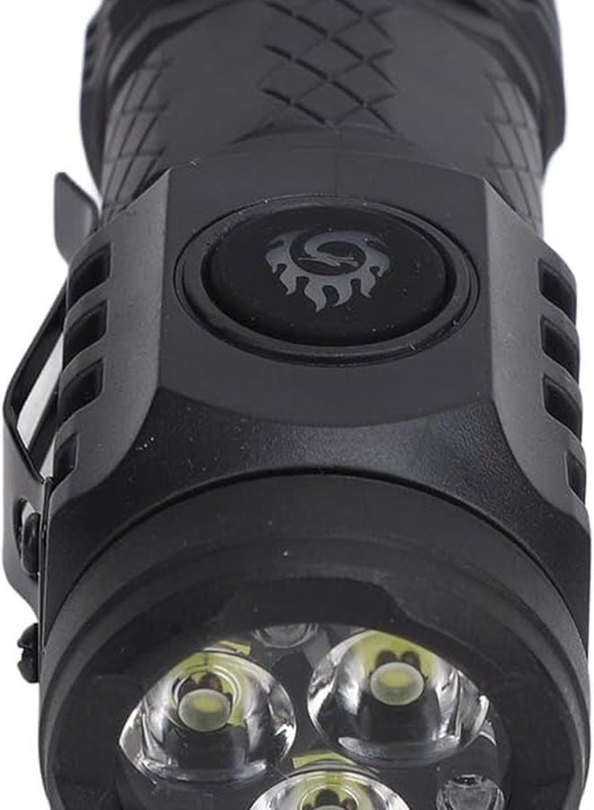 Yosoo Black Rechargeable Mini LED Flashlight Multiple Modes For Camping Hiking Outdoor - Image 5